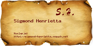 Sigmond Henrietta névjegykártya