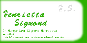 henrietta sigmond business card